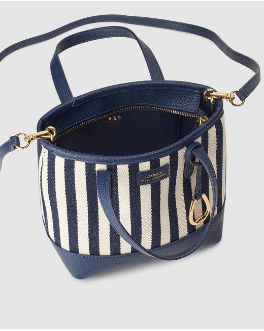 Lauren by Ralph Lauren Mini Navy Blue Tote Bag With Contrasting Stripes ...