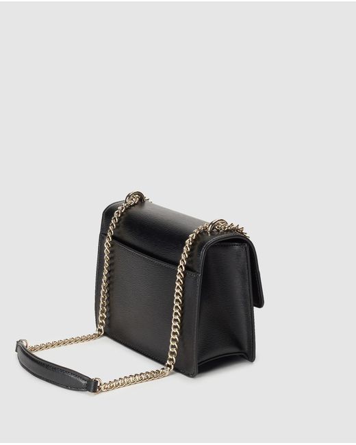 DKNY Mini Black Leather Crossbody Bag With Chain Strap - Lyst