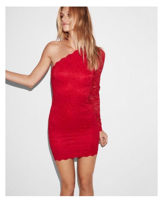 One Shoulder Red Dress