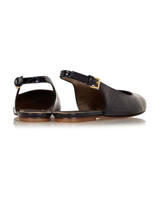 navy blue flat slingbacks
