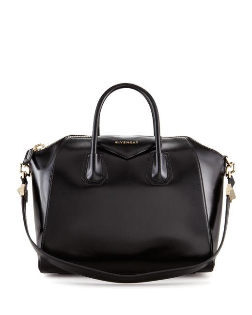Givenchy Antigona Medium Leather Satchel Bag in Black | Lyst