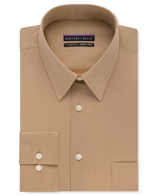 Geoffrey beene Men's Classic-fit Wrinkle Free Bedford Cord Dress Shirt ...