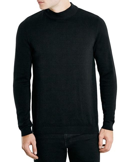 Topman Mock Turtleneck Sweater in Black for Men | Lyst
