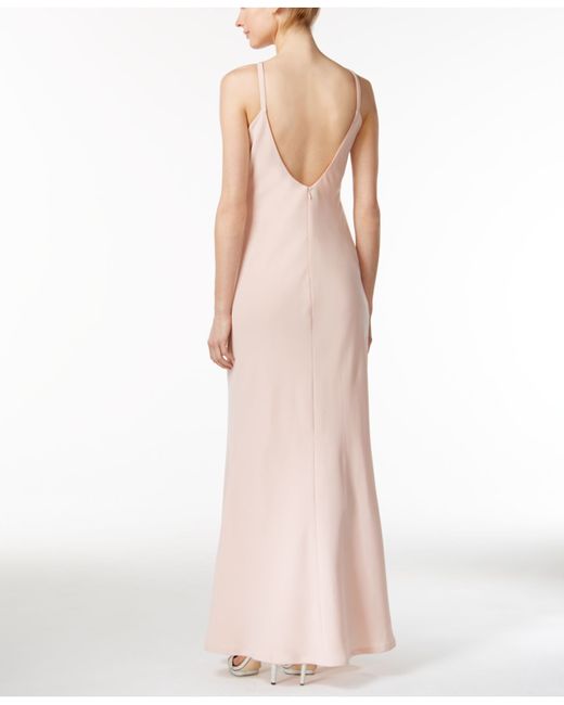 calvin klein floral halter gown