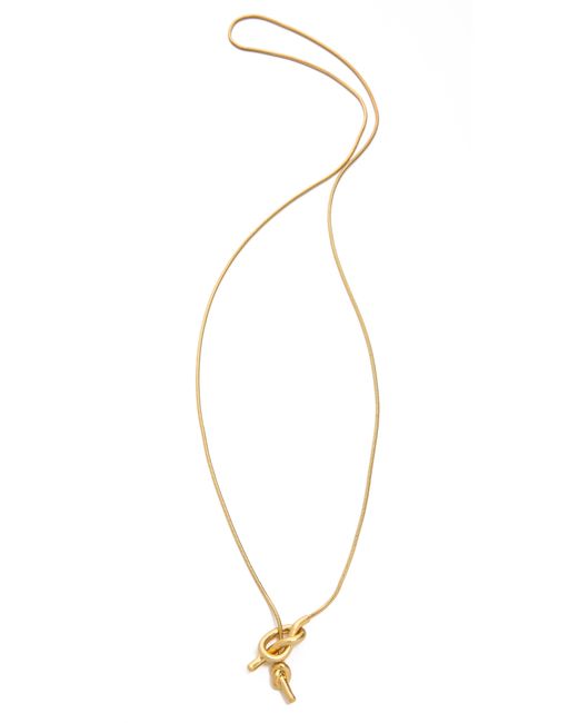 Madewell Long Rope Knot Necklace in Gold (Light Worn Gold) Lyst