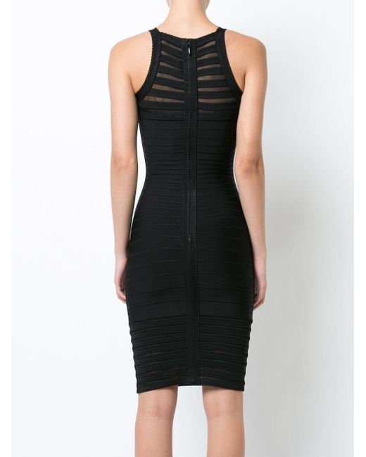 Hervé Léger Emely Translucent Band Dress In Black Lyst Hervé Léger Black Emely Translucent Band Dress Lyst
