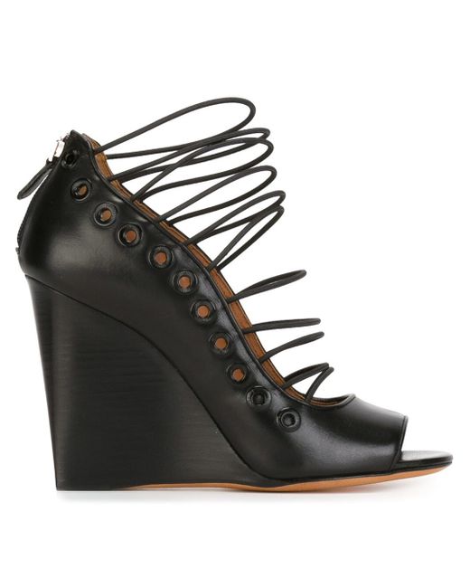 Givenchy Bondage Wedge Sandals in Black - Save 50% | Lyst