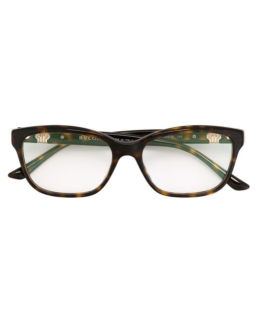 Bvlgari Rectangular Frame Glasses in Black (BROWN) Lyst