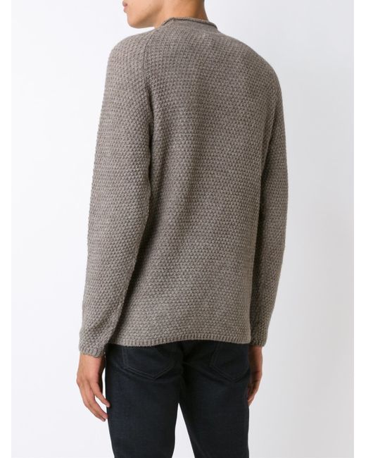 Massimo alba Crew Neck Sweater in Blue for Men | Lyst