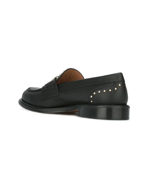 black studded loafers valentino studded loafers in black lyst black studded loafers valentino studded loafers in black lyst