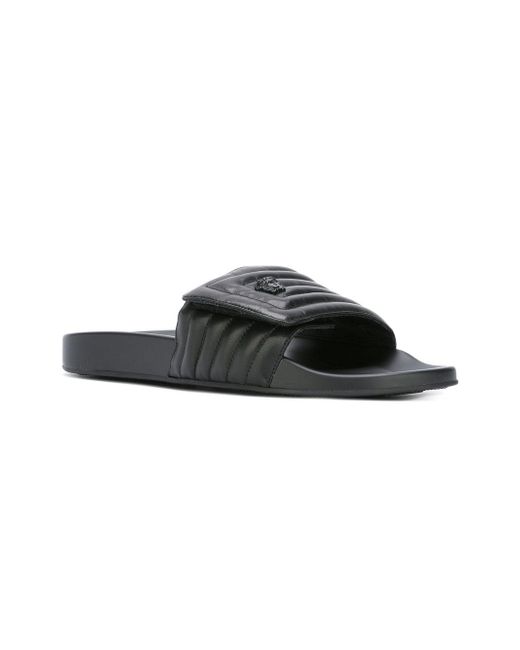 mens black versace slides