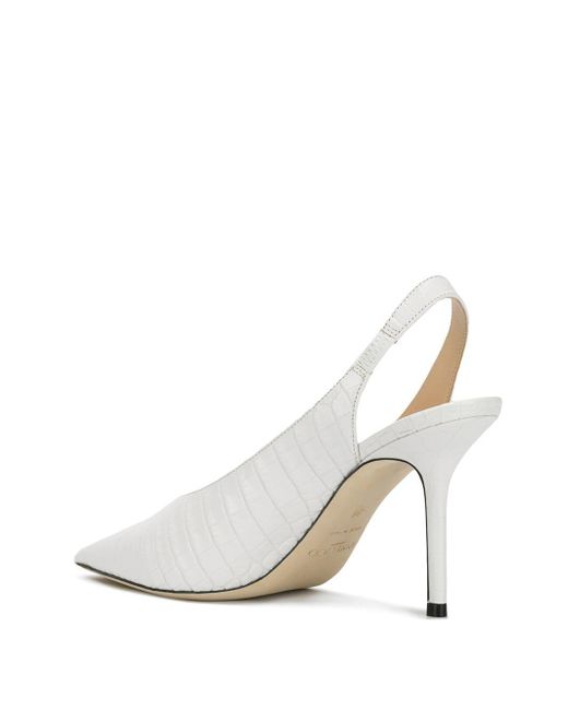 Jimmy Choo Ivy Snakeskin Slingback Pumps in White Lyst