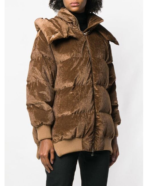 moncler puffer jacket brown