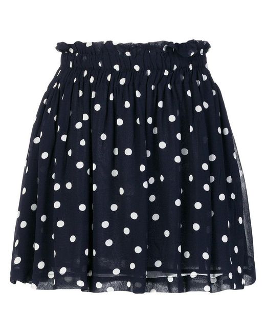 Ganni Polka-dot Mini Skirt in Blue | Lyst