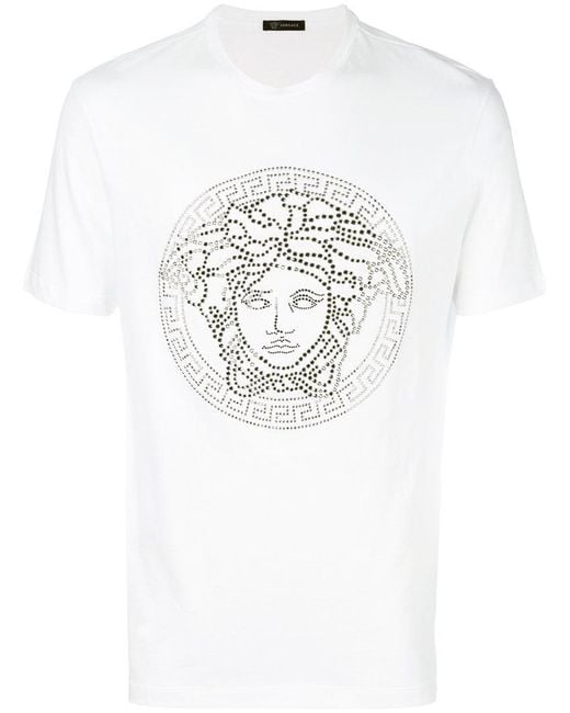Versace Medusa Logo T-shirt in White for Men | Lyst
