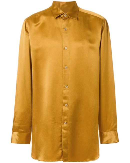 Etudes studio Ticket Satin Shirt in Yellow for Men | Lyst