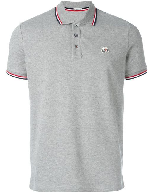 Moncler - Classic Polo Shirt - Men - Cotton - Xxl in Gray for Men | Lyst