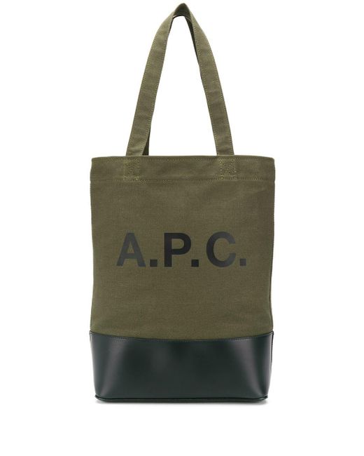 A.P.C. Leather Military Tote Bag in Green - Lyst