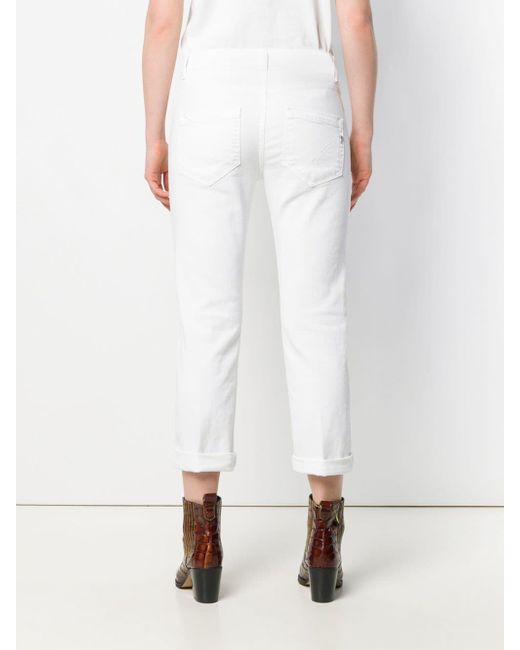 white cropped jeans