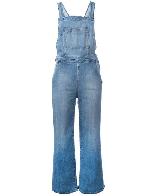 Lyst - Frame Wide Leg Dungarees in Blue