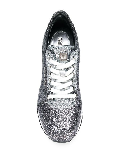 Lyst - MICHAEL Michael Kors Billie Glitter Sneakers in Black - Save 27%