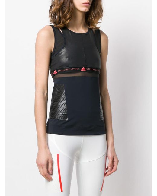 adidas By Stella McCartney Esqueleto Run Tank Top in Black adidas By Stella McCartney Esqueleto Run Tank Top in Black