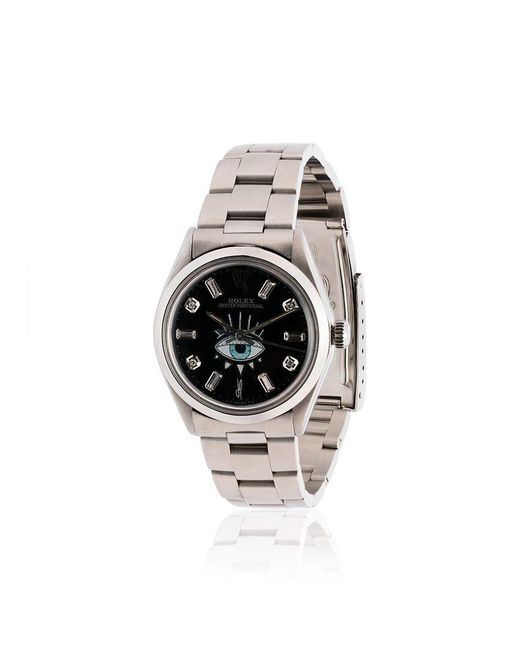 Lyst - Jacquie Aiche Black Rolex Eye Stainless Steel Watch in Metallic