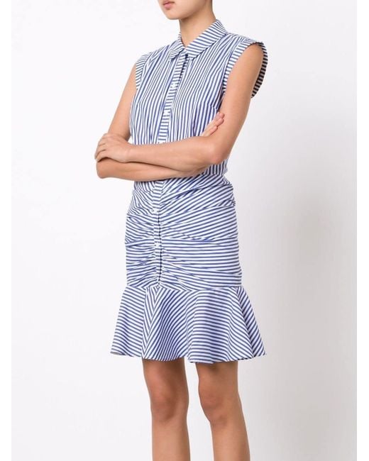 veronica beard ruched shirtdress