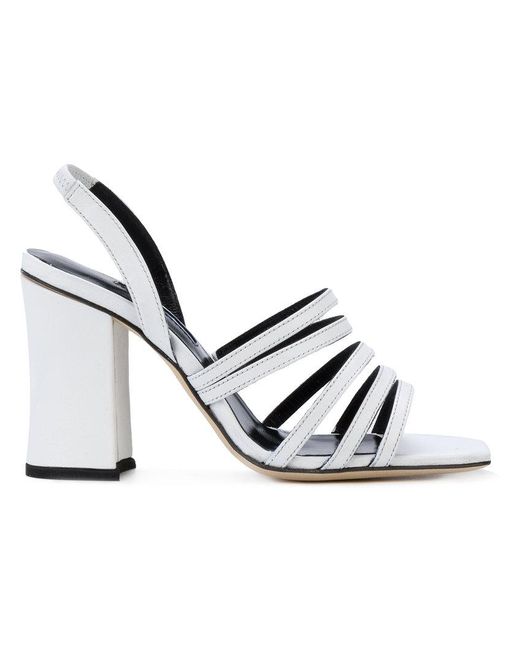 Dorateymur - White Strappy Block-heel Sandals - Lyst