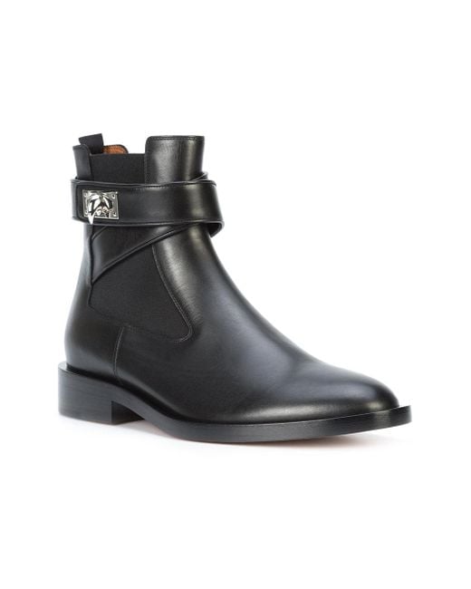 Lyst - Givenchy Shark Lock Ankle Boots in Black