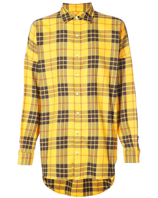 Lyst - Mostly Heard Rarely Seen Oversized Flannel Shirt in Yellow for Men