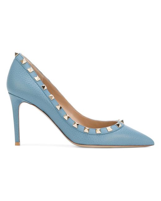 Lyst - Valentino Garavani Rockstud Pumps in Blue