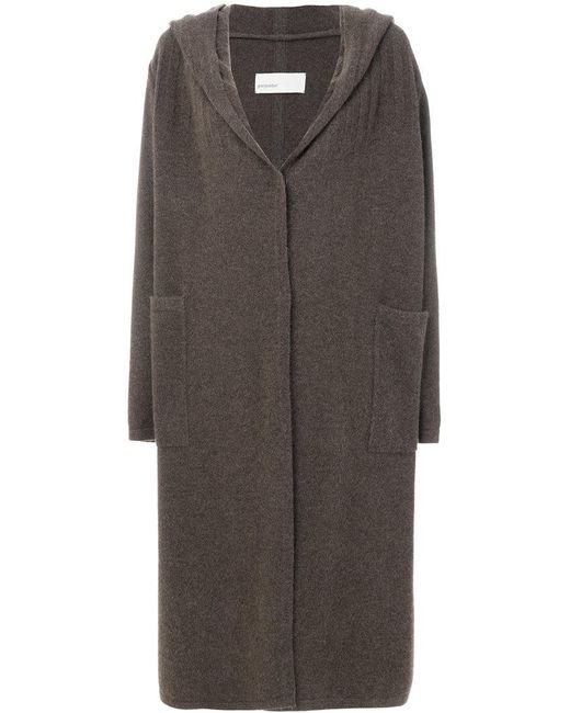 Gentry portofino Hooded Cardi-coat in Brown | Lyst