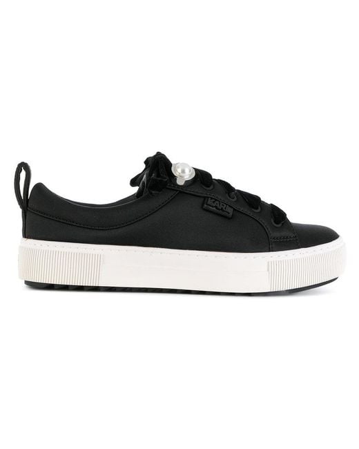 Karl Lagerfeld Lace-up Sneakers in Black - Lyst