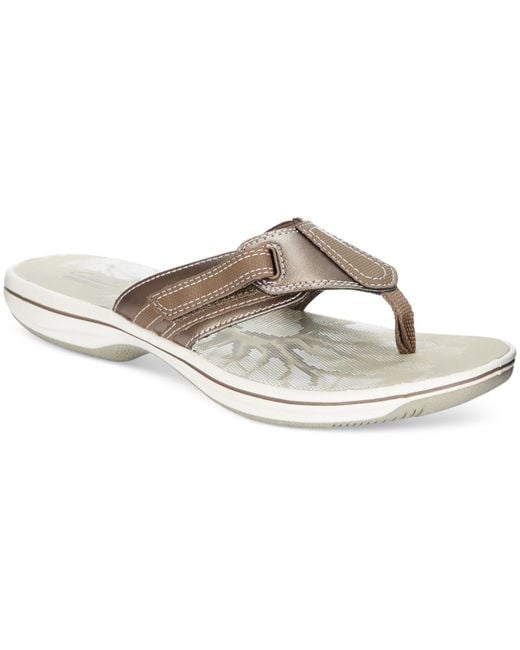 Clarks Collection Women's Brinkley Jojo Flip-flop Sandals in Silver ...
