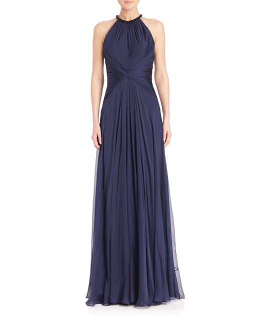 carmen marc valvo blue gown