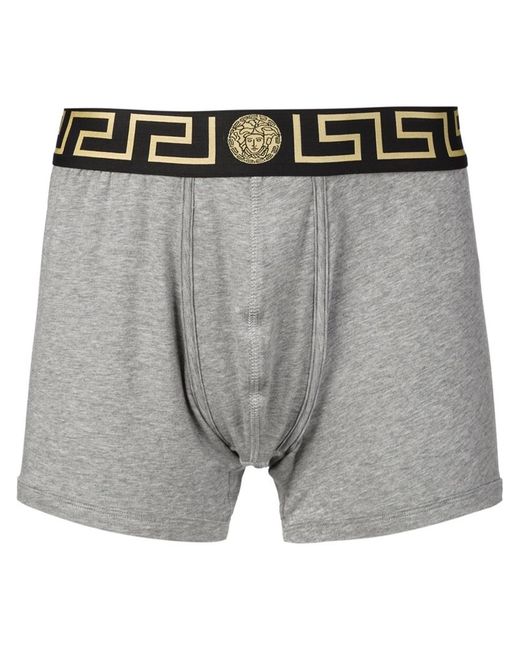 Versace 'greca' Boxer Shorts in Gray for Men (GREY) | Lyst