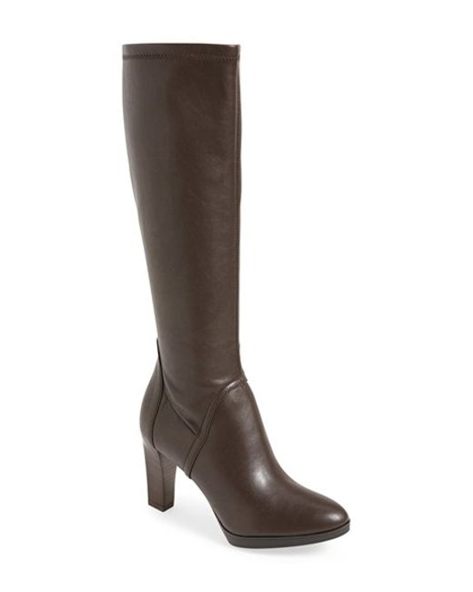 Franco sarto Iliad Knee-High Boots in Brown (BLACK STRETCH LEATHER) | Lyst