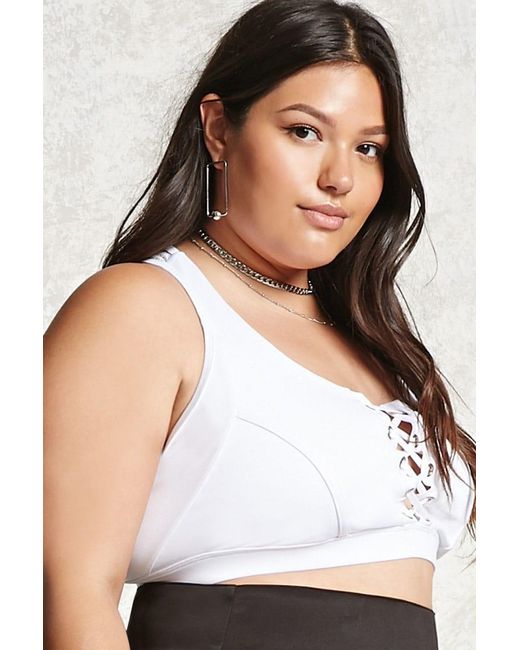 white plus size bralette