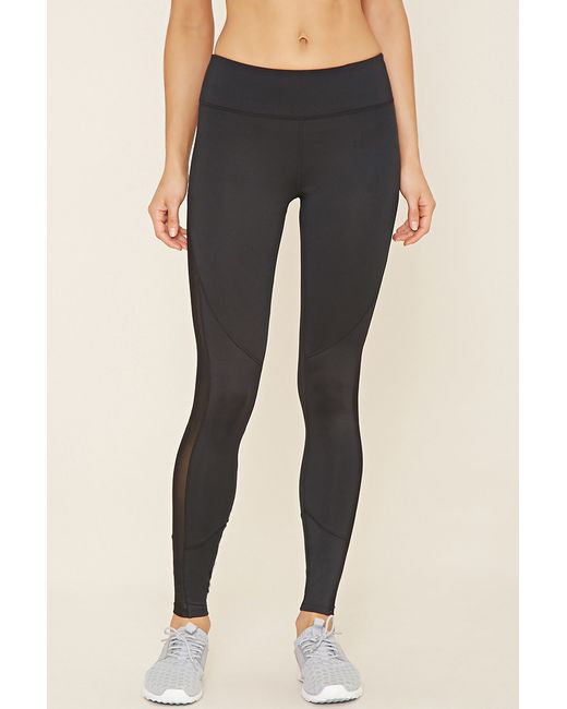 Forever 21 Active Meshside Leggings in Black Lyst