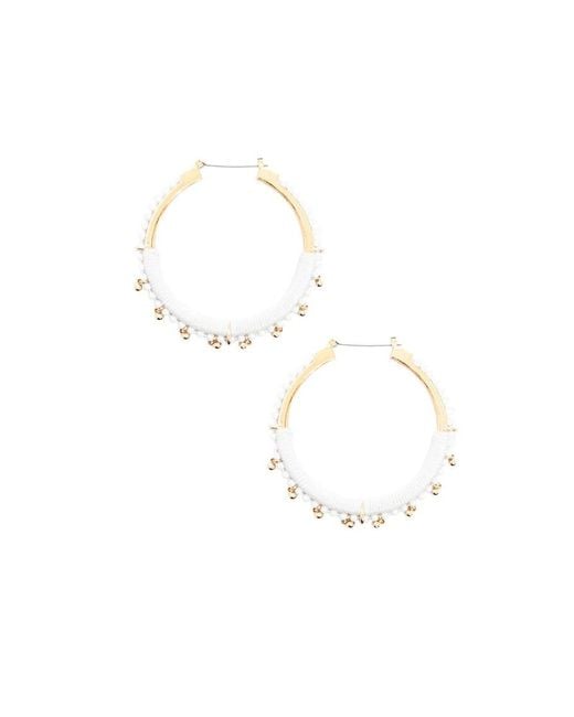 Lyst Forever 21 Bead Embellished Hoop Earrings In Metallic Forever 21 Metallic Bead Embellished Hoop Earrings Lyst