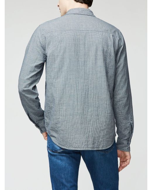 FRAME Long Sleeve Double Flap Pocket Shirt in Blue for Men - Lyst