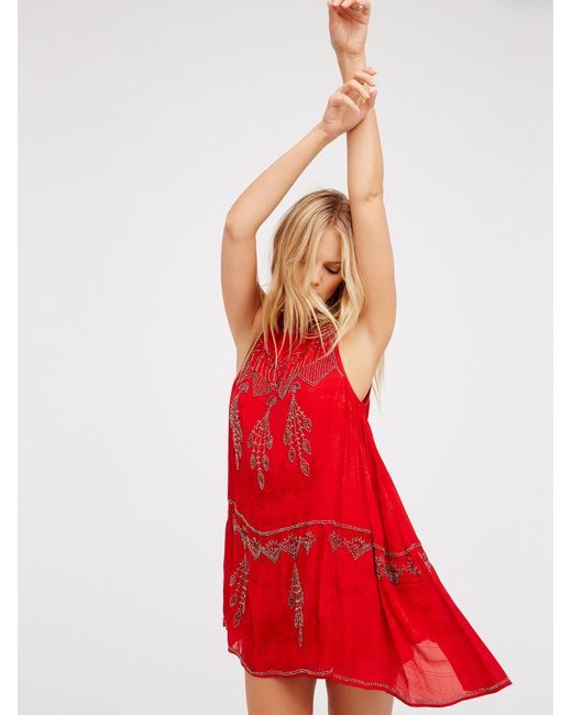 Free people Delilah Mini Dress in Red | Lyst