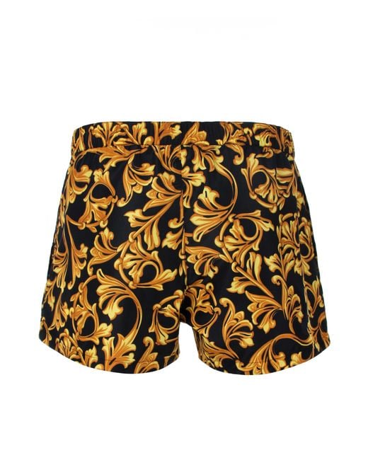 Versace Printed Baroque Swim Shorts Black in Black for Men Lyst