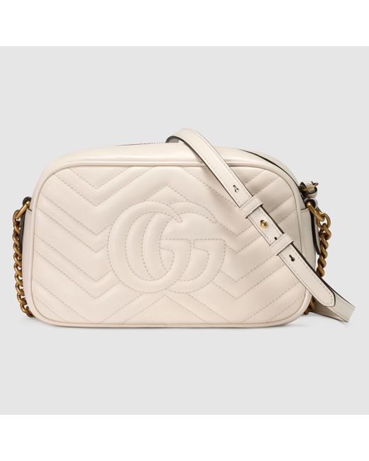 gg marmont matelassé mini bag white