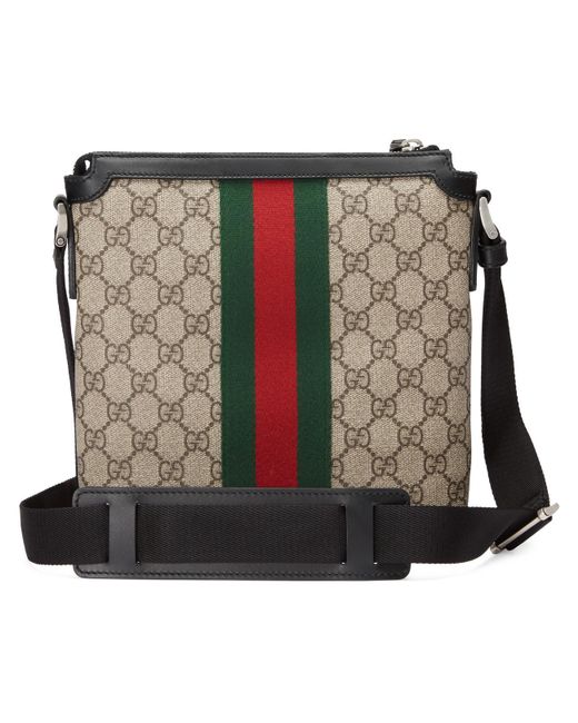 Gucci Web GG Supreme Messenger Bag in Green for Men - Save 13% - Lyst