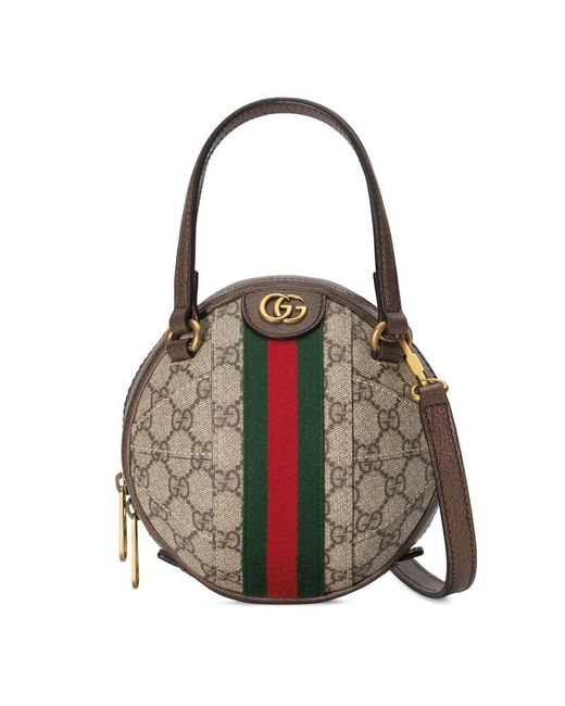 Gucci Ophidia GG Mini Shoulder Bag in Brown - Lyst