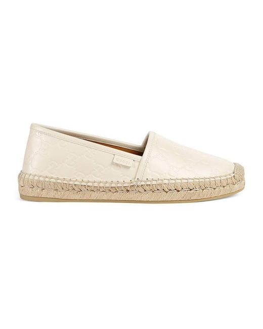 Gucci Signature Leather Espadrille in White - Save 7% | Lyst