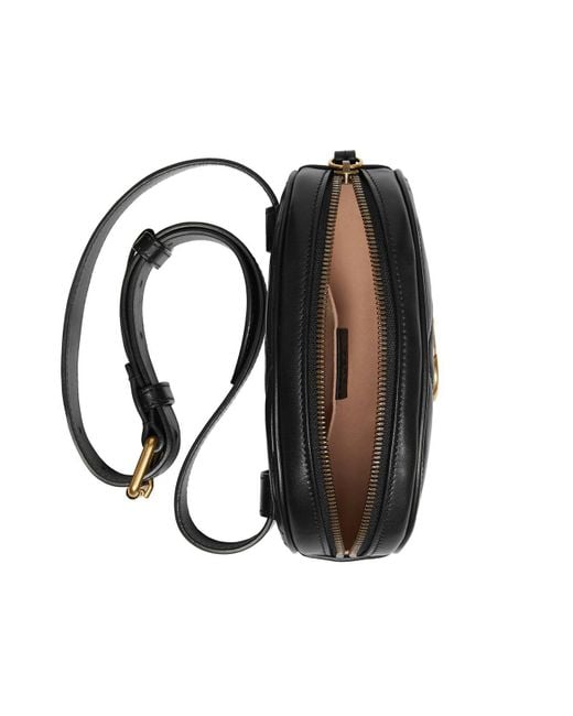 Lyst - Gucci GG Marmont Matelassé Leather Belt Bag in Black