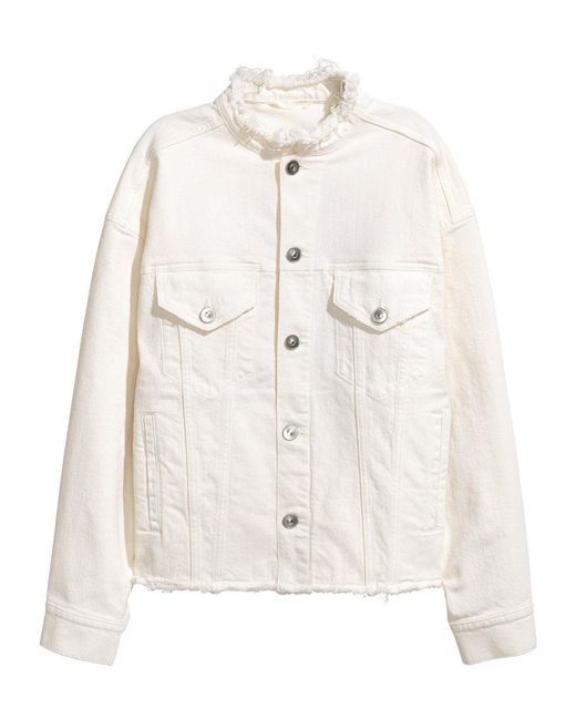 H&m Denim Jacket in White | Lyst